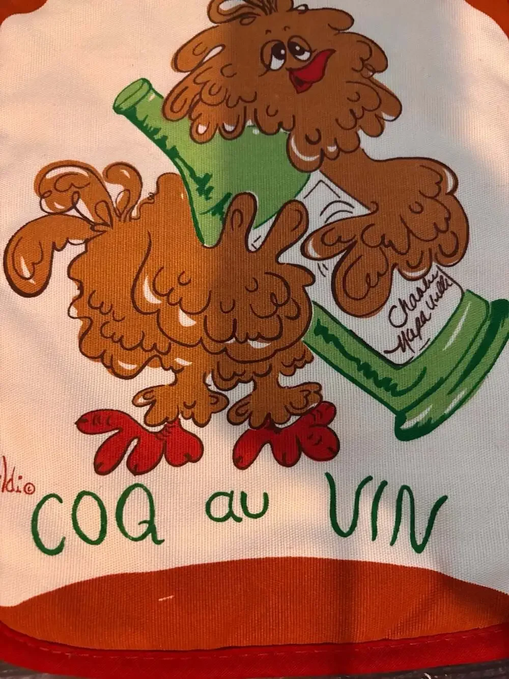 Vintage Hildik Coq au Vin Chicken Pot Holder Kitchen Textile Retro